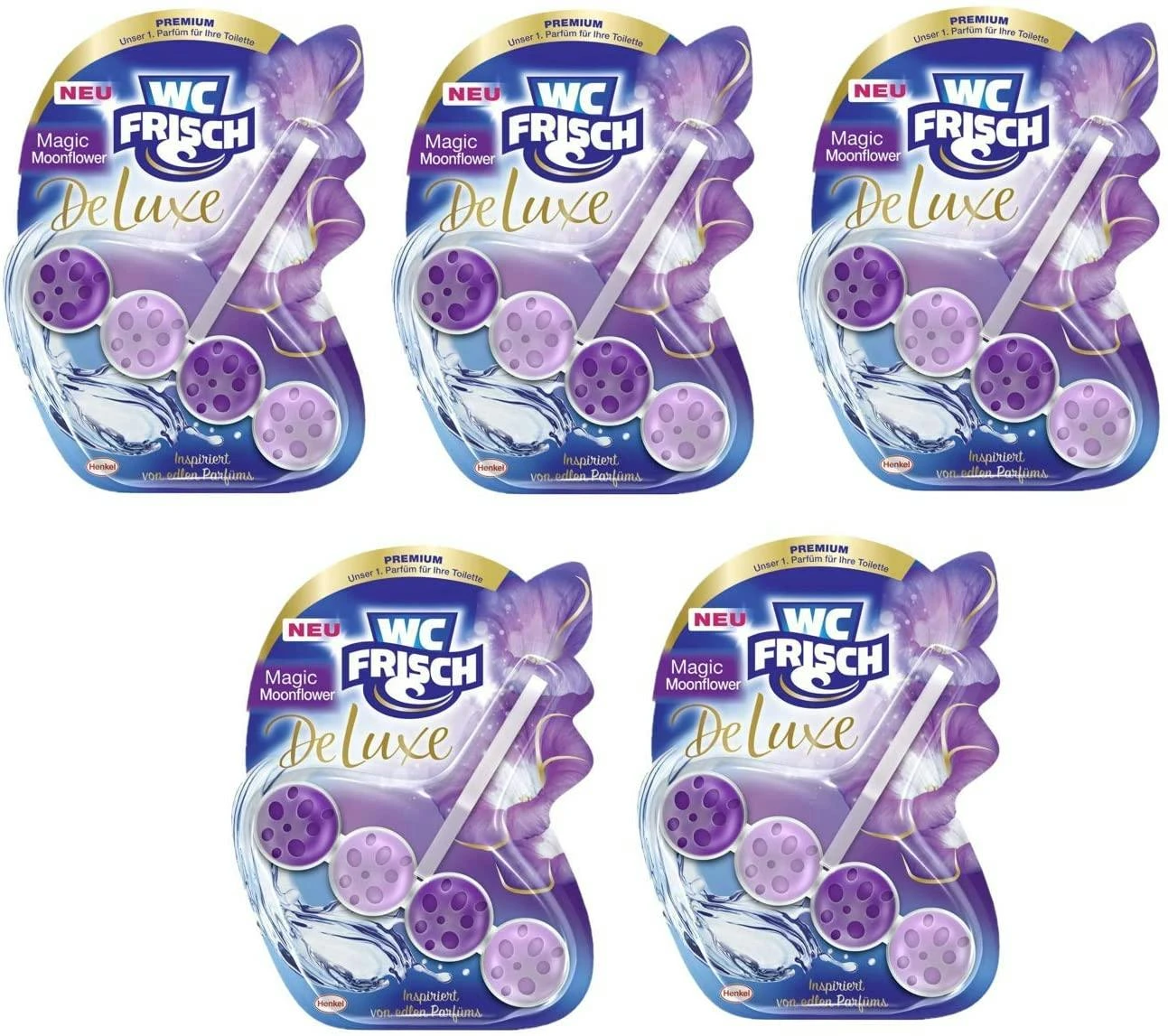 WC-Frisch DeLuxe Magic Moonflower 3er Pack WC-Reiniger 3x1 Stück WC-Duftspüler 2 WC-Frisch DeLuxe Magic Moonflower 3er Pack WC-Reiniger 3x1 Stück WC-Duftspüler – Bild 2
