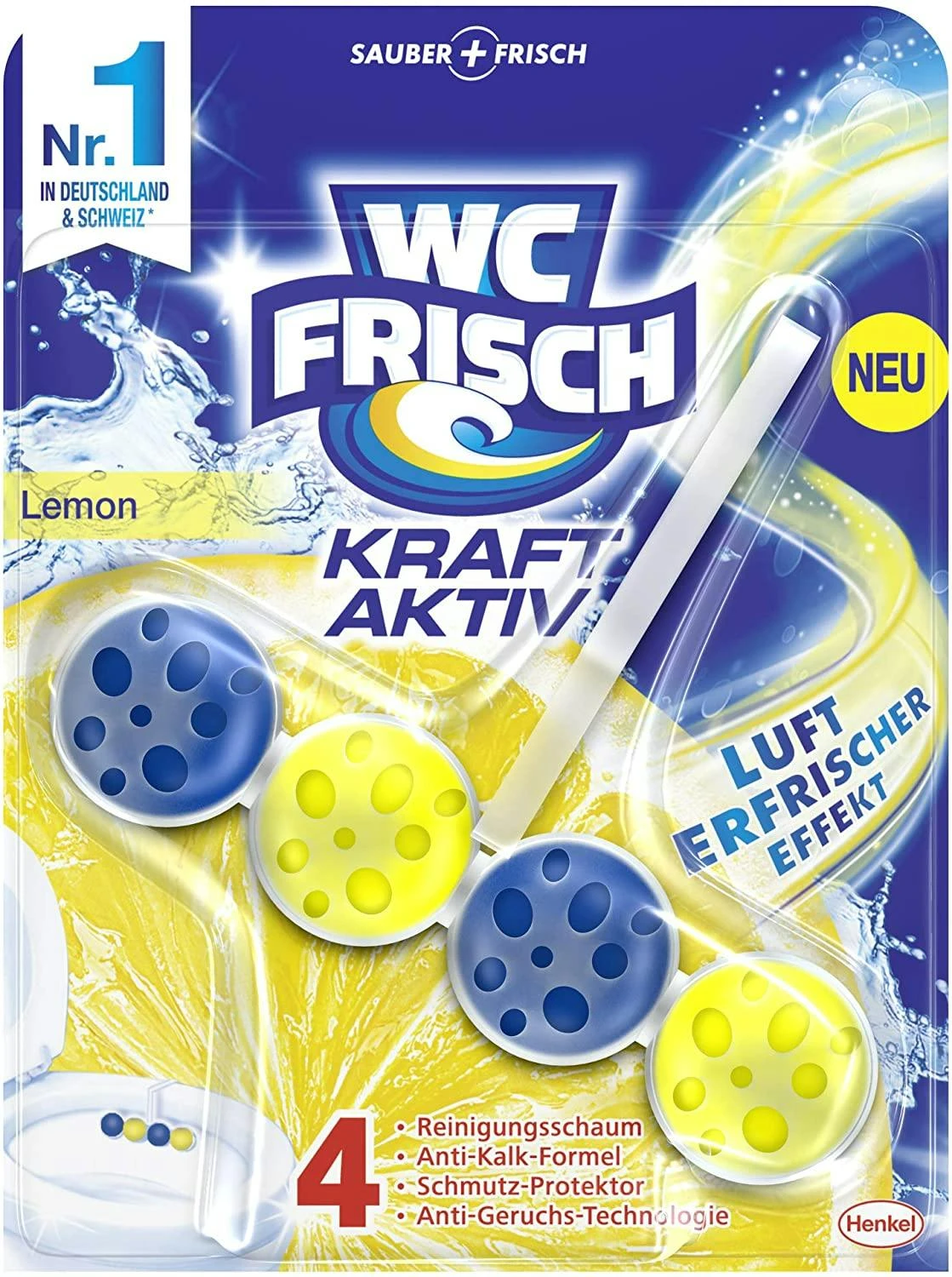 WC-Frisch Kraft Aktiv Duftspüler Lemon 150g WC-Reiniger Toilettenreiniger 4 WC-Frisch Kraft Aktiv Duftspüler Lemon 150g WC-Reiniger Toilettenreiniger – Bild 4