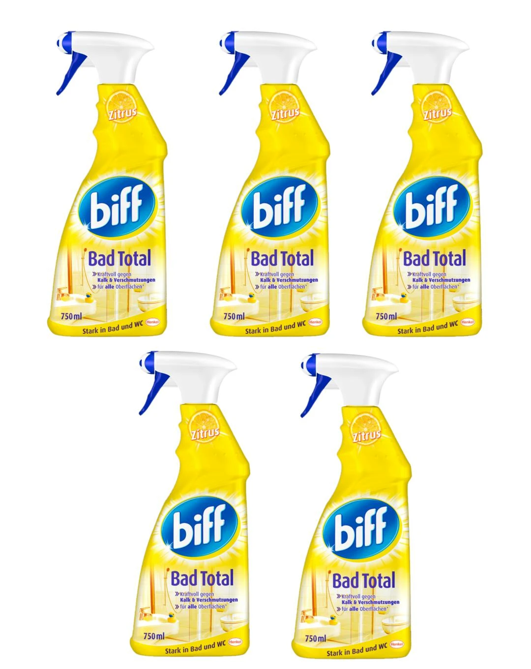 Biff Bad Total Zitrus Badreiniger Reiniger 4x750ml Sprühflasche Reinigungsmittel 2 Biff Bad Total Zitrus Badreiniger Reiniger 4x750ml Sprühflasche Reinigungsmittel – Bild 2