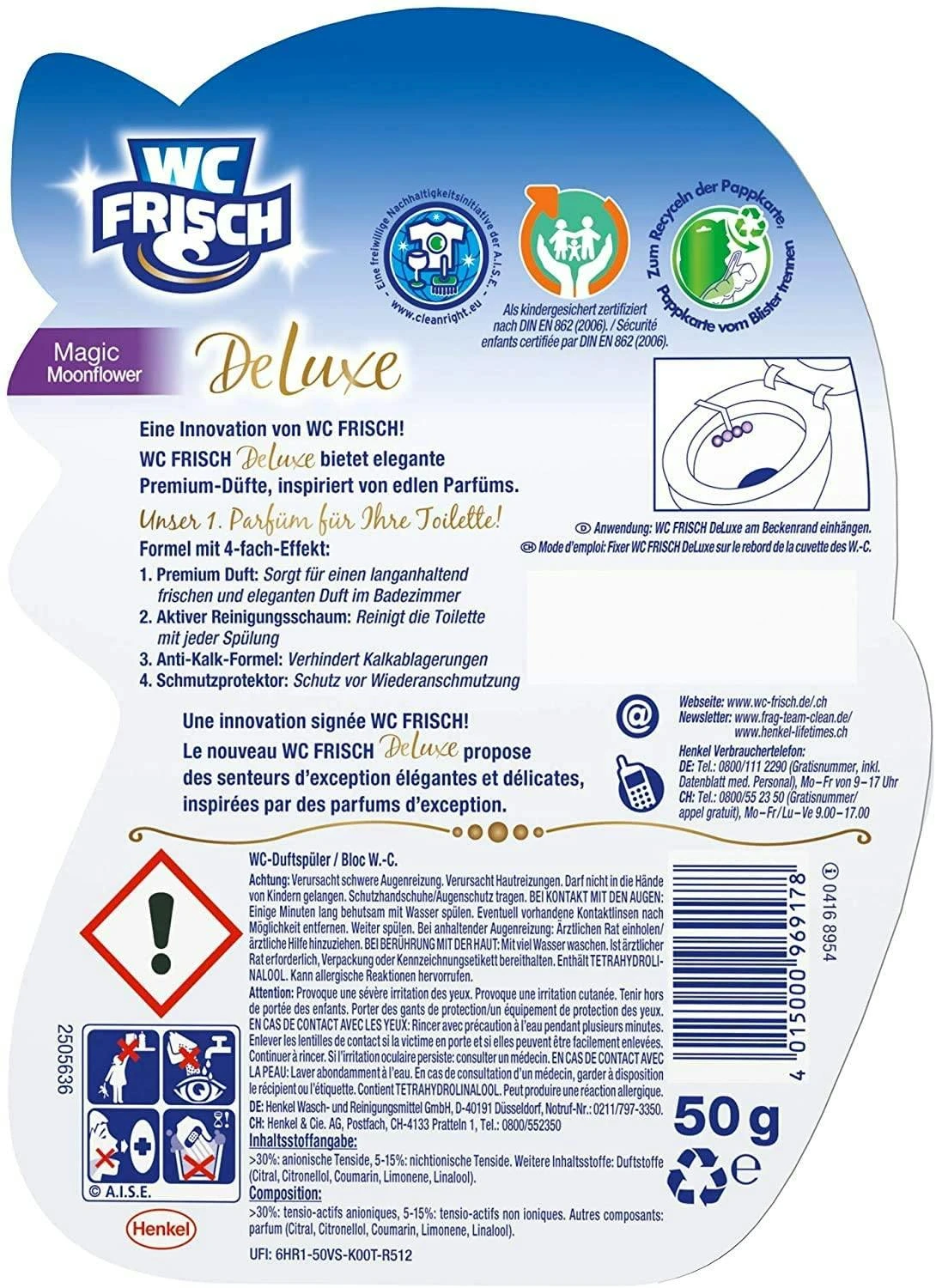 WC-Frisch DeLuxe Magic Moonflower 3er Pack WC-Reiniger 3x1 Stück WC-Duftspüler 6 WC-Frisch DeLuxe Magic Moonflower 3er Pack WC-Reiniger 3x1 Stück WC-Duftspüler – Bild 6