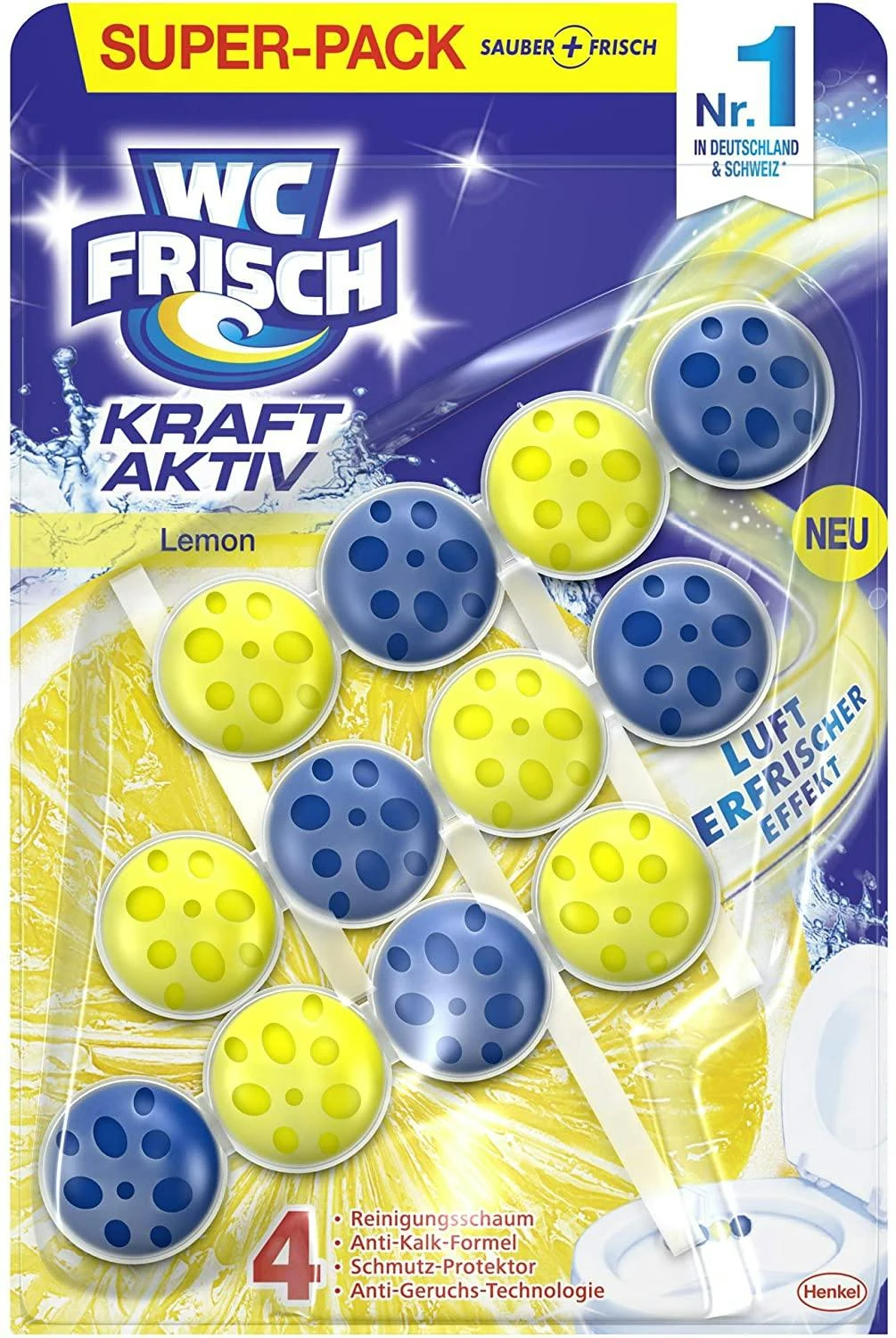 WC-Frisch Kraft Aktiv Duftspüler Lemon 150g WC-Reiniger Toilettenreiniger 1 WC-Frisch Kraft Aktiv Duftspüler Lemon 150g WC-Reiniger Toilettenreiniger