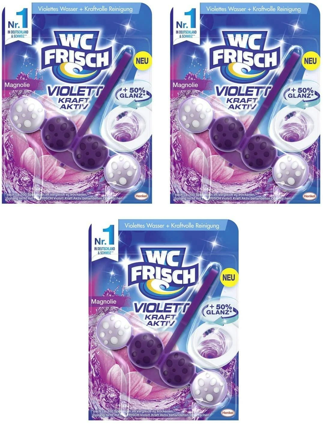 WC FRISCH Kraft Aktiv Violettspüler Magnolie 5x50g WC Reiniger Reinigung 2 WC FRISCH Kraft Aktiv Violettspüler Magnolie 5x50g WC Reiniger Reinigung – Bild 2