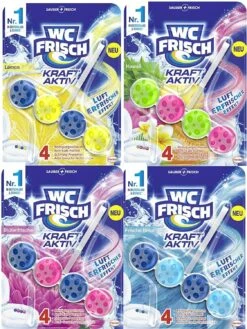 WC FRISCH Kraft Aktiv 4er Pack Blauspüler Chlor WC-Reiniger 4x1 Stück Farbspüler -Laden Für Reinigungsmittel 57a5aa99 614d 4e11 804f d70bbbf58ff9