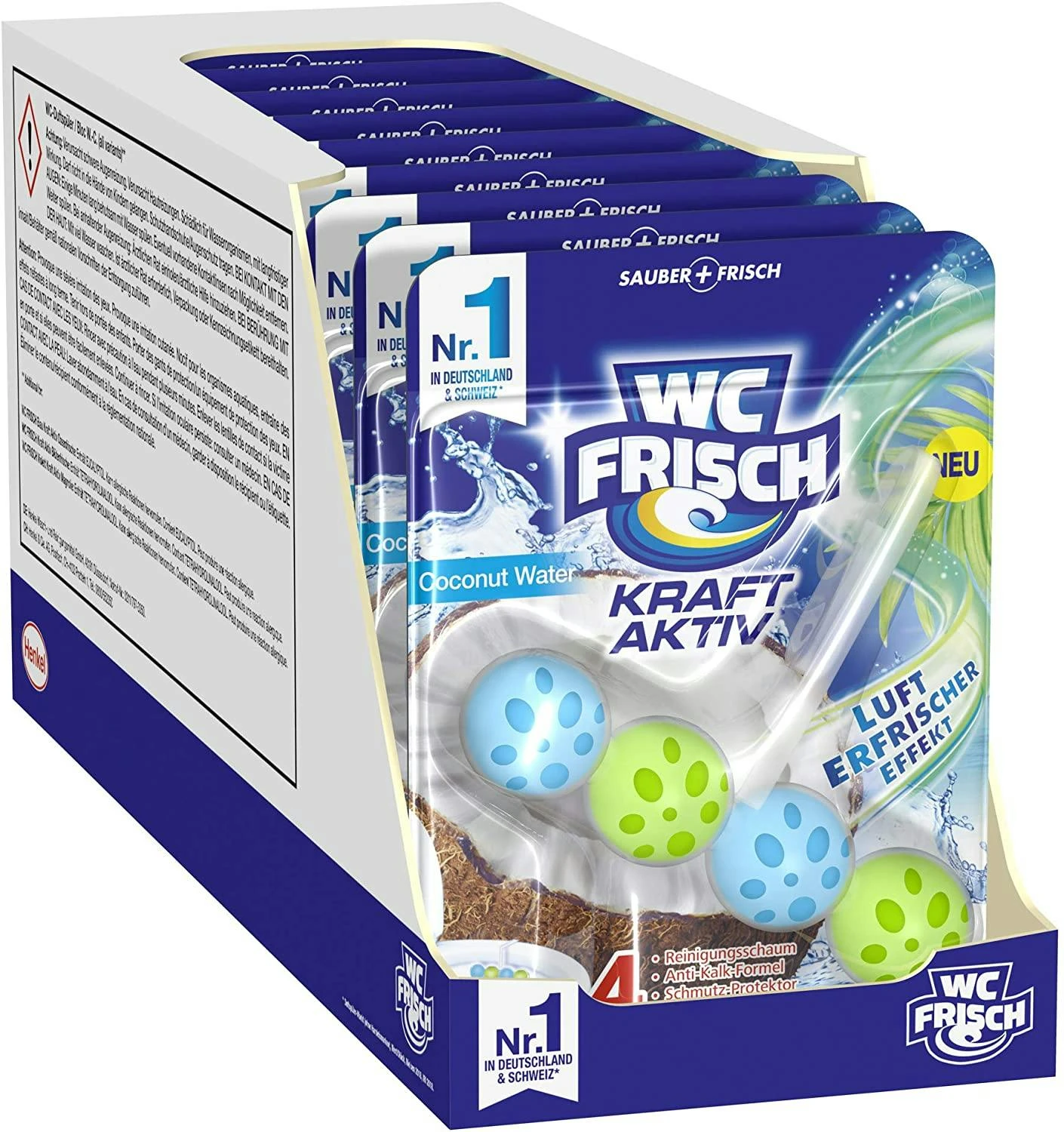 WC-Frisch Kraft Aktiv Duftspüler Coconut Water 5x50g WC Reiniger Reinigung 3 WC-Frisch Kraft Aktiv Duftspüler Coconut Water 5x50g WC Reiniger Reinigung – Bild 3