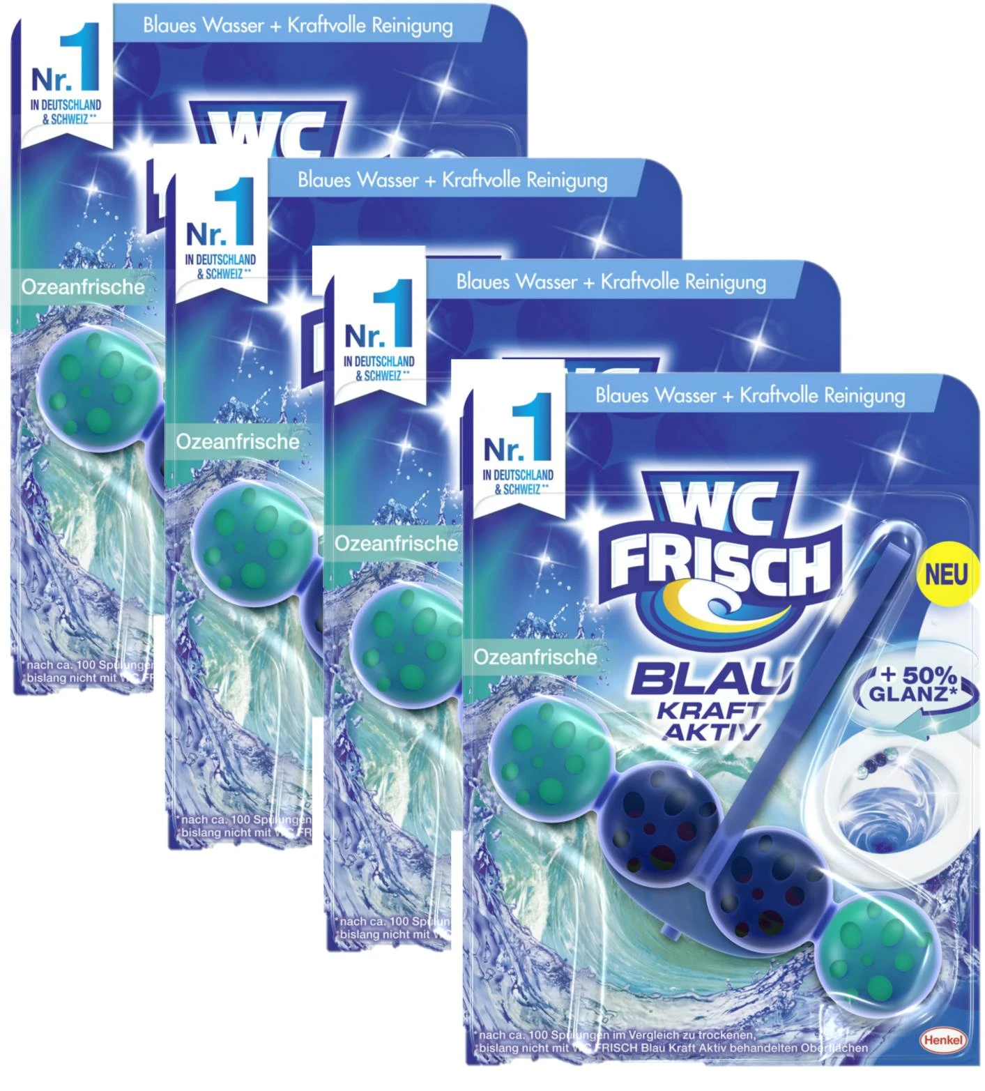WC FRISCH Kraft Aktiv Blauspüler Ozeanfrische 3x150g WC Reiniger Reinigung 5 WC FRISCH Kraft Aktiv Blauspüler Ozeanfrische 3x150g WC Reiniger Reinigung – Bild 5