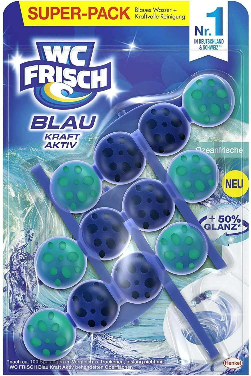 WC FRISCH Kraft Aktiv Blauspüler Ozeanfrische 3x150g WC Reiniger Reinigung 6 WC FRISCH Kraft Aktiv Blauspüler Ozeanfrische 3x150g WC Reiniger Reinigung – Bild 6