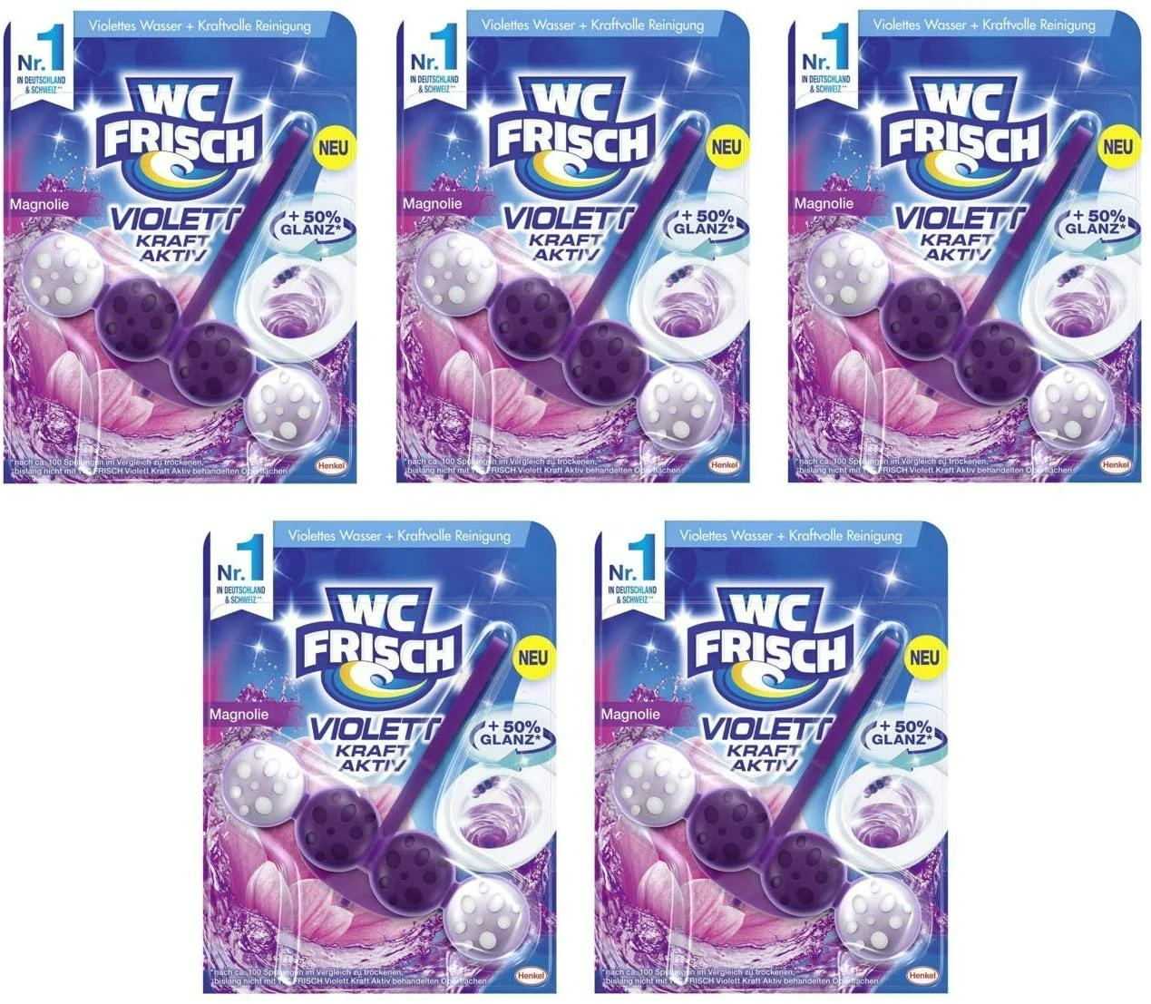 WC FRISCH Kraft Aktiv Violettspüler Magnolie 3x50g WC Reiniger Reinigung 2 WC FRISCH Kraft Aktiv Violettspüler Magnolie 3x50g WC Reiniger Reinigung – Bild 2