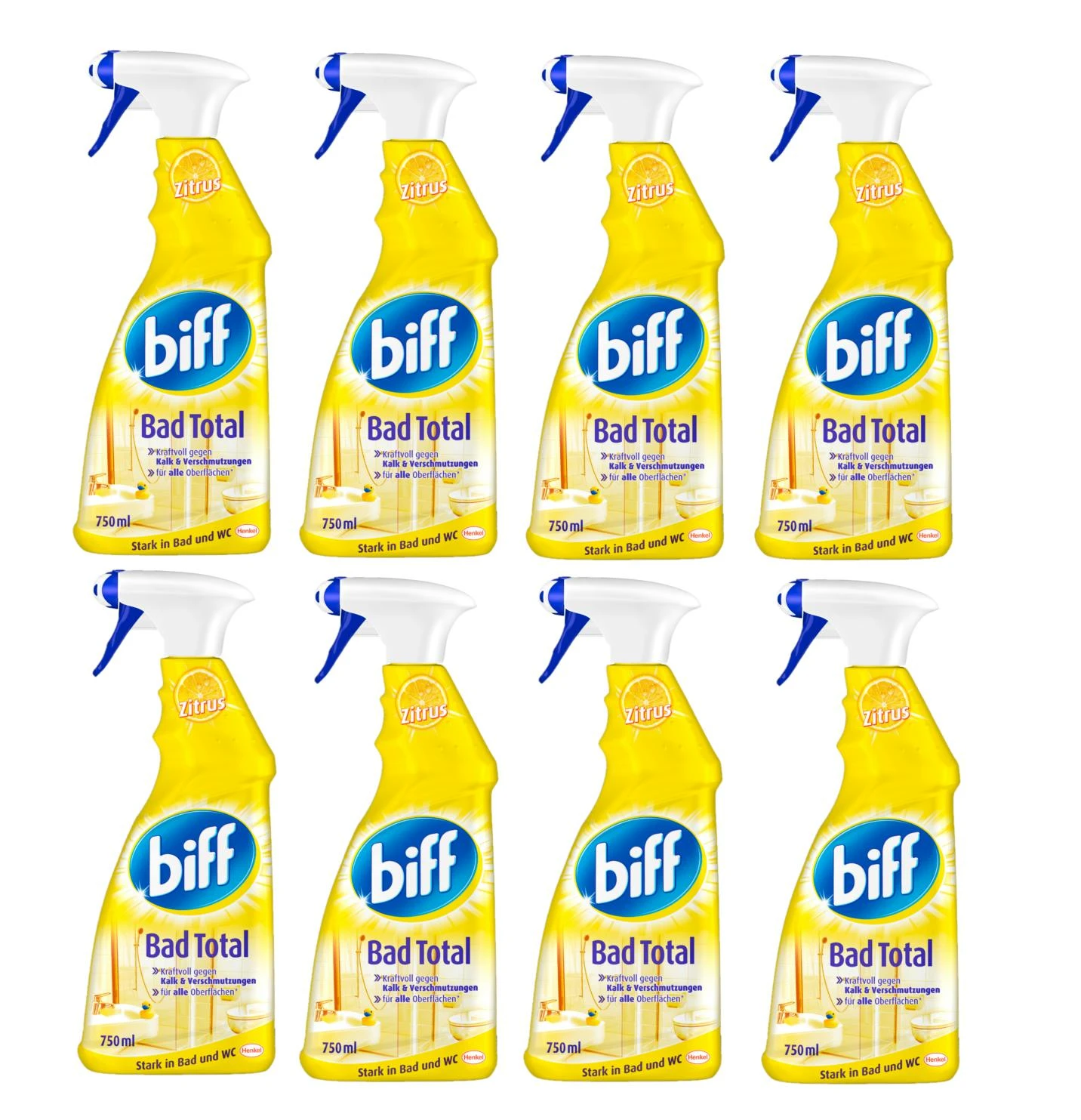 Biff Bad Total Zitrus Badreiniger Reiniger 4x750ml Sprühflasche Reinigungsmittel 3 Biff Bad Total Zitrus Badreiniger Reiniger 4x750ml Sprühflasche Reinigungsmittel – Bild 3